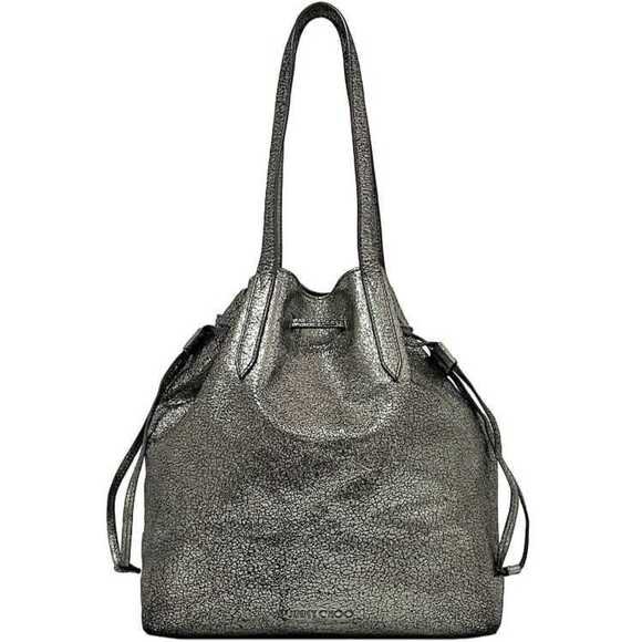 Jimmy Choo Tote Bag ec-22610 Metallic Silver Leather JIMMY CHOO Women's